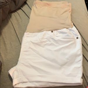 Maternity white shorts